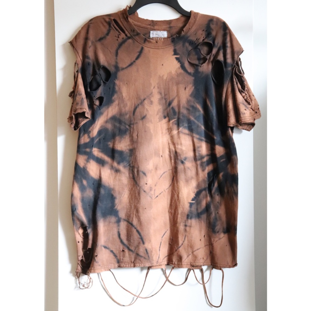 Tie dye deconstructed burnout t-shirt